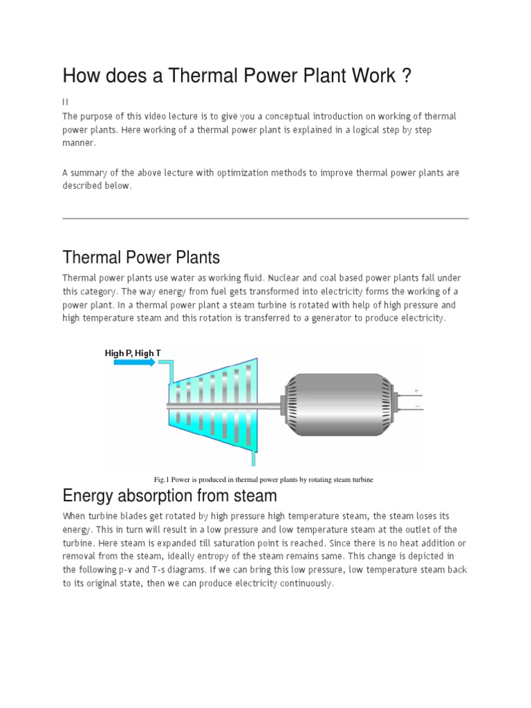 How Does A Thermal Power Plant Work Steam Power Station Free 30