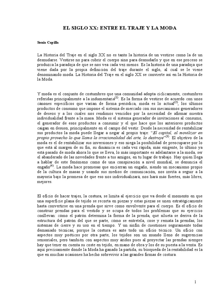 Moda y Traje en el Siglo XX | PDF | Moda | Traje (ropa)