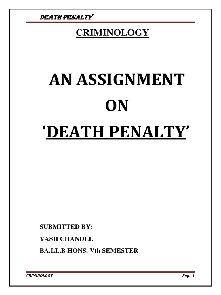 Death Penalty | PDF | Deterrence (Legal) | Capital Punishment