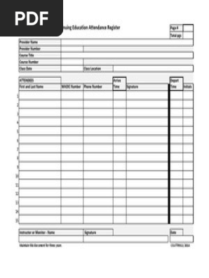 Attendance Register