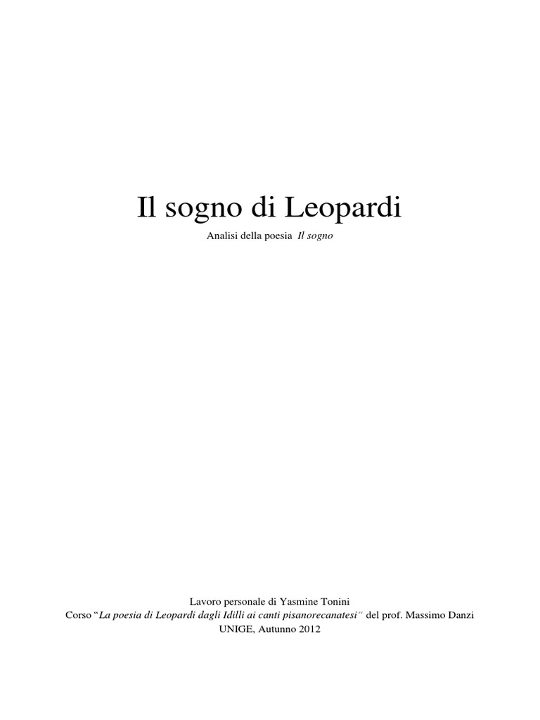 Il Sogno Di Leopardi