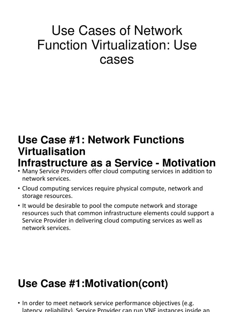 Network Function Virtualization Use Cases | PDF | Virtualization ...