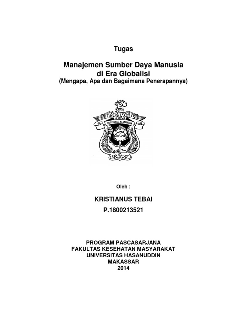 Manajemen Sumber Daya Manusia Di Era Globalisasi