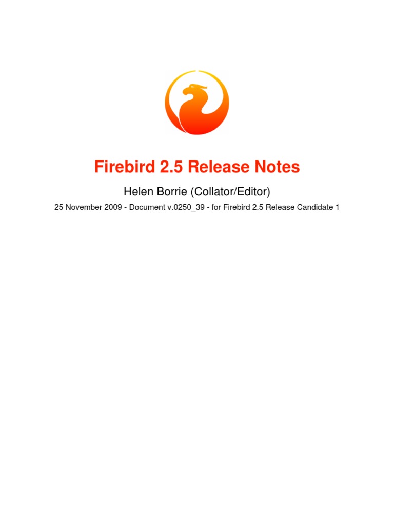 Firebird v2.5.0.ReleaseNotes | PDF | 64 Bit Computing | Thread (Computing)
