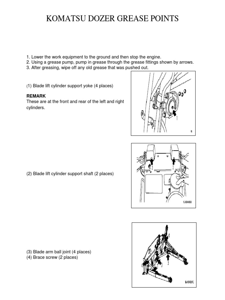 Komatsu Dozer Grease Points Guide | PDF | Technology & Engineering