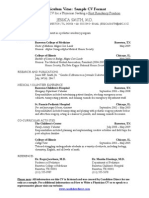 Curriculum Vitae: Sample CV Format: Jessica Smith, M.D