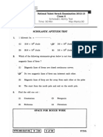 STD X - NTSE (2012-13) Stage 1 SAT Test Paper With Answer Key