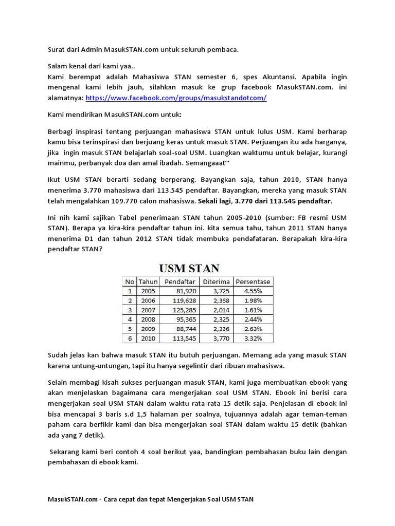 Contoh Soal Psikotes Stan