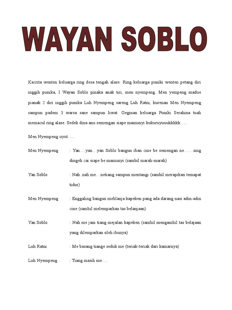 Drama Bahasa Bali Pdf