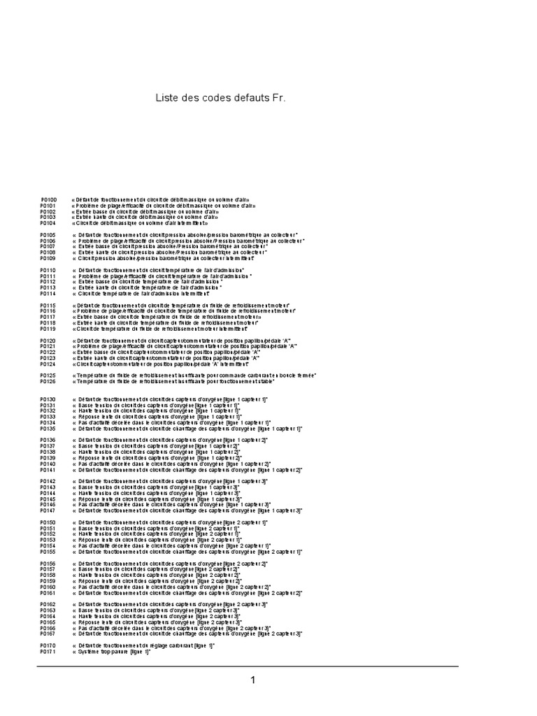 Code Defaut FR PDF | PDF | Transmission automatique | Turbocompresseur