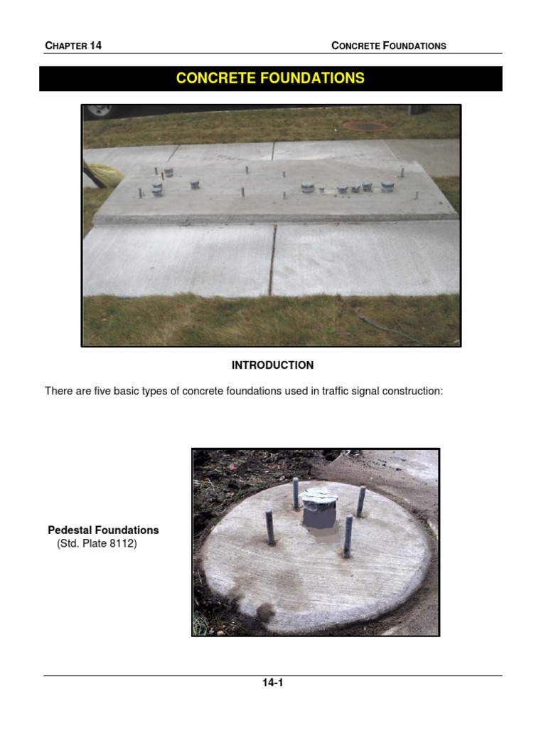 Types of Concrete Foundations for Signals | PDF | Structural Steel ...