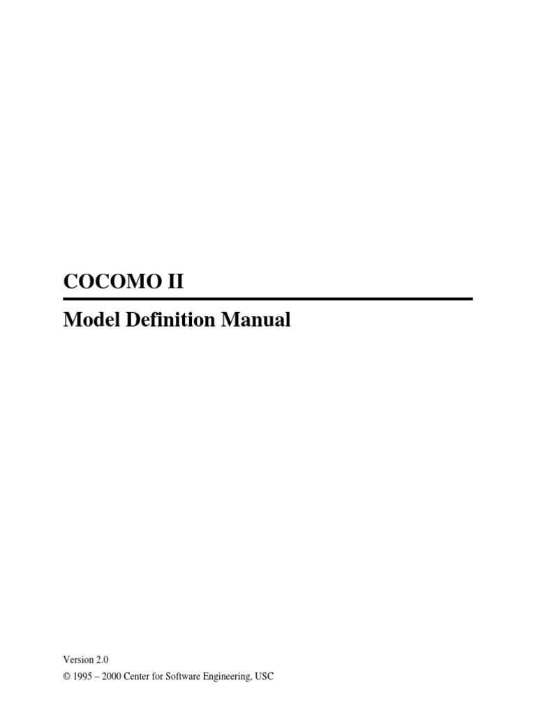 Software Cost Estimation With Cocomo II - Modelman PDF | PDF | Software ...
