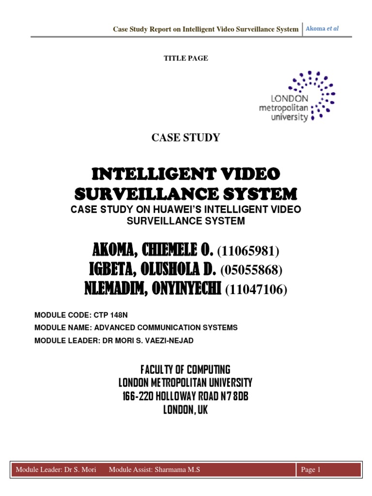 Intelligent Video Surveillance System PDF PDF Closed Circuit Television Surveillance