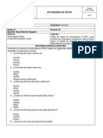 Actividades de Apoyo 8° Quimica III Periodo PDF