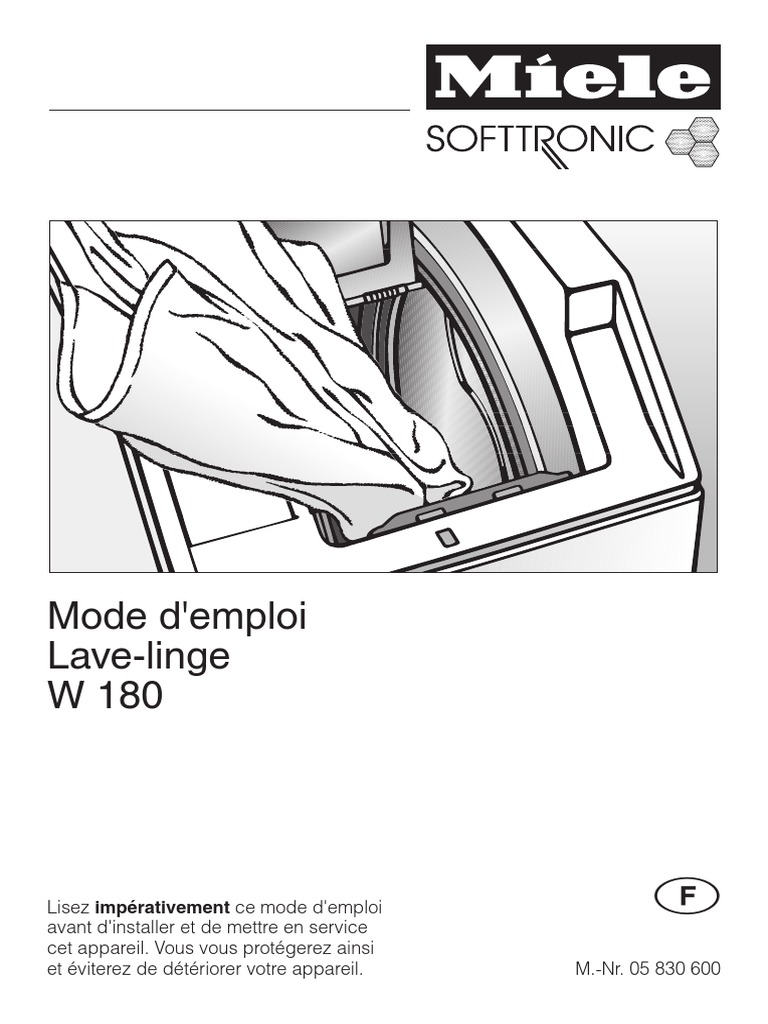 Mode D Emploi Miele Machine à Laver