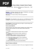 UT Dallas Syllabus For Ce6390.002.09f Taught by Subbarayan Venkatesan (Venky)