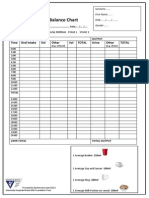 Standard Fluid Balance Chart: Time Oral Intake Vol Other Vol Total Urine Other Total