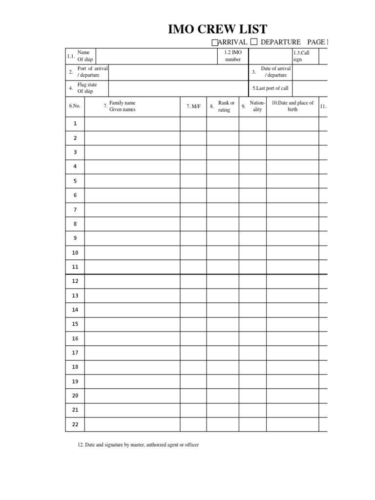 IMO CREW LIST xls International Law National Security Free 30 day