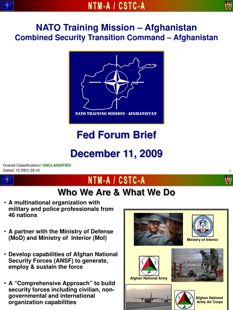 CSTC-A Mission Overview in Afghanistan | PDF | Afghan National Army ...