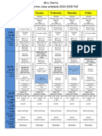 Kindergarten Schedule Fall 2014-2015 Harris