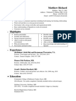 Resume 2014 For School Project
