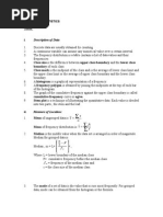 I. Description of Data: Chapter - 1: Statistics