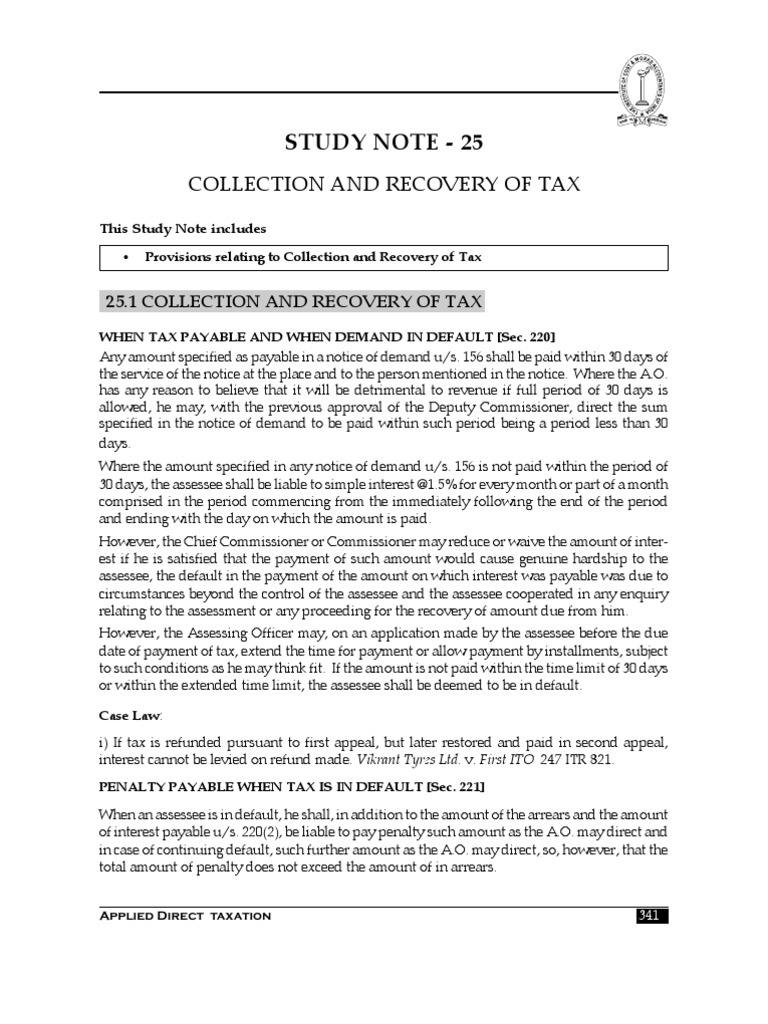 Tax Collection and Recovery Procedures | PDF | Direct Tax | Taxes