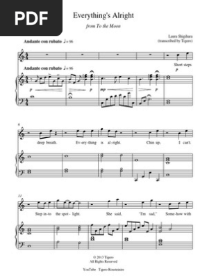 To The Moon Everything S Alright Pdf Musical Forms Elements Of Music