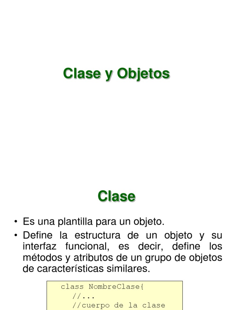 Clases y Objetos en Programación POO | PDF | Objeto (informática ...