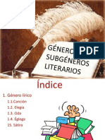 Presentacion Generos y Subgeneros Literarios