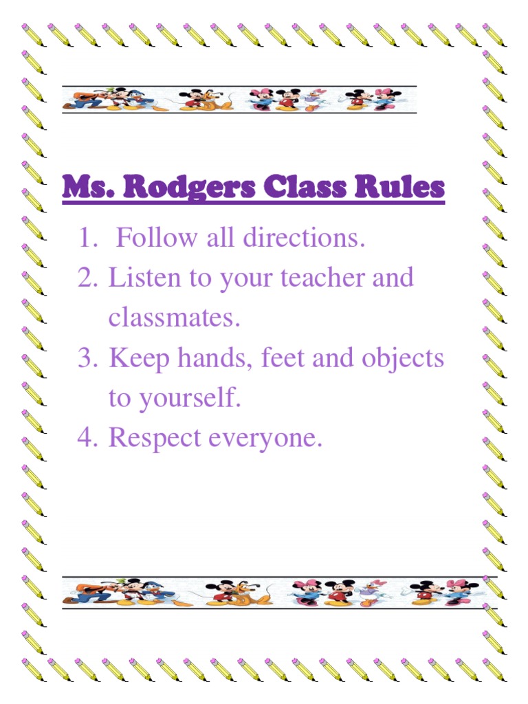 Ms. Rodgers Class Rules | PDF