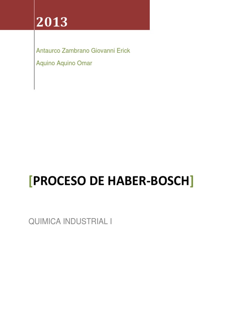 Proceso de Haber Bosch para La