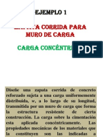 Ejemplo 1 Zapata Corrida para Muro de Carga