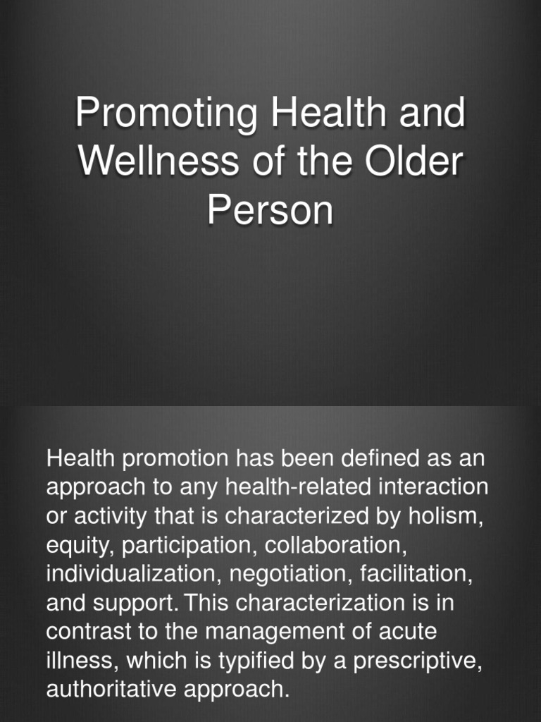 Health Promotion Strategies for Seniors | PDF | Stress (Biology ...