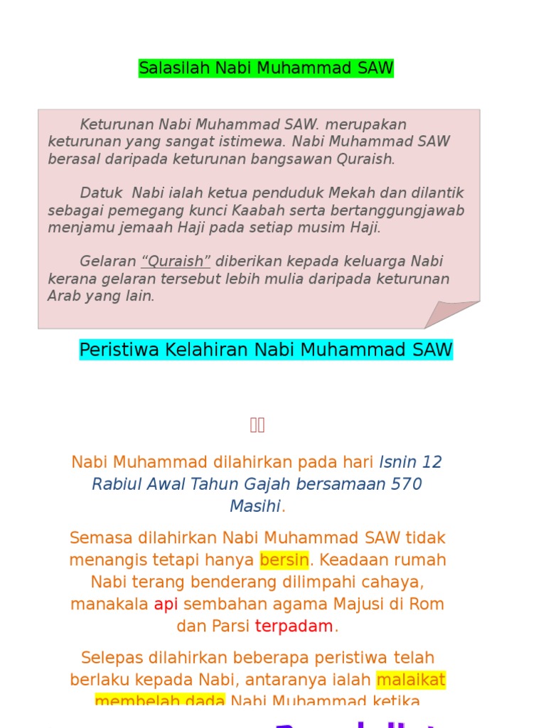 Kejadian Ganjil Sempena Kelahiran Nabi Muhammad Saw
