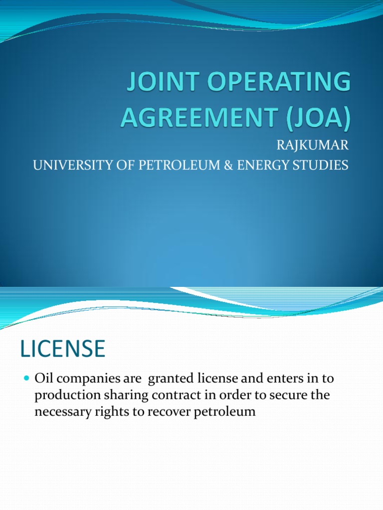 Joint Operating Agreement Overview | PDF | Joint Venture | Indemnity