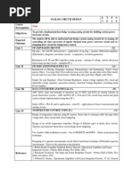 Analog Circuit Design Mdfd Syllabus