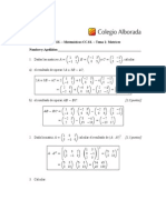 Examen Matrices 2º Bachillerato PDF