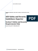 AEO Safety and Security Requirements Exporter Table of Contents