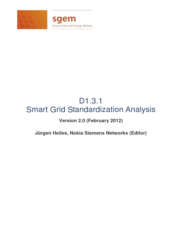 D1.3.1 Smart Grid Standardization Analysis Version 2.0 PDF | PDF ...