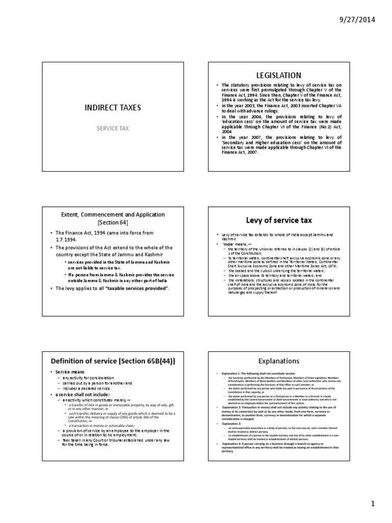 Service Tax Overview for Tax Professionals | PDF | Public Law | Private Law