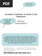 Correlation Coefficient & Simple Linear Regression: STATS 101 Laurens Holmes, JR