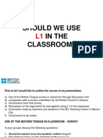 Why To Use L1 in Class - Pps