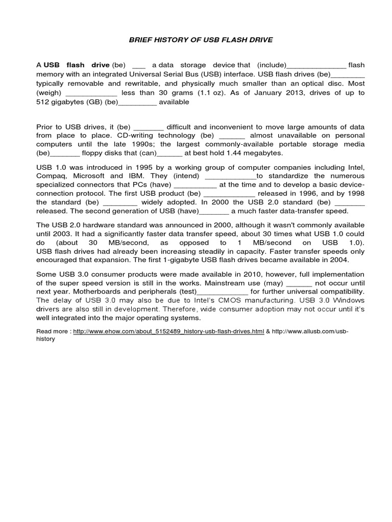 Brief History of Usb Flash Drive PDF Usb Flash Drive Flash Memory