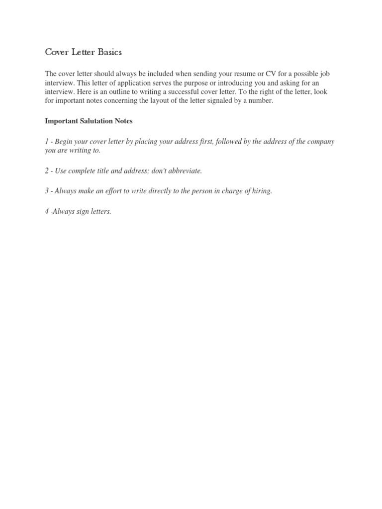 Cover Letter Guide for Job Seekers | PDF