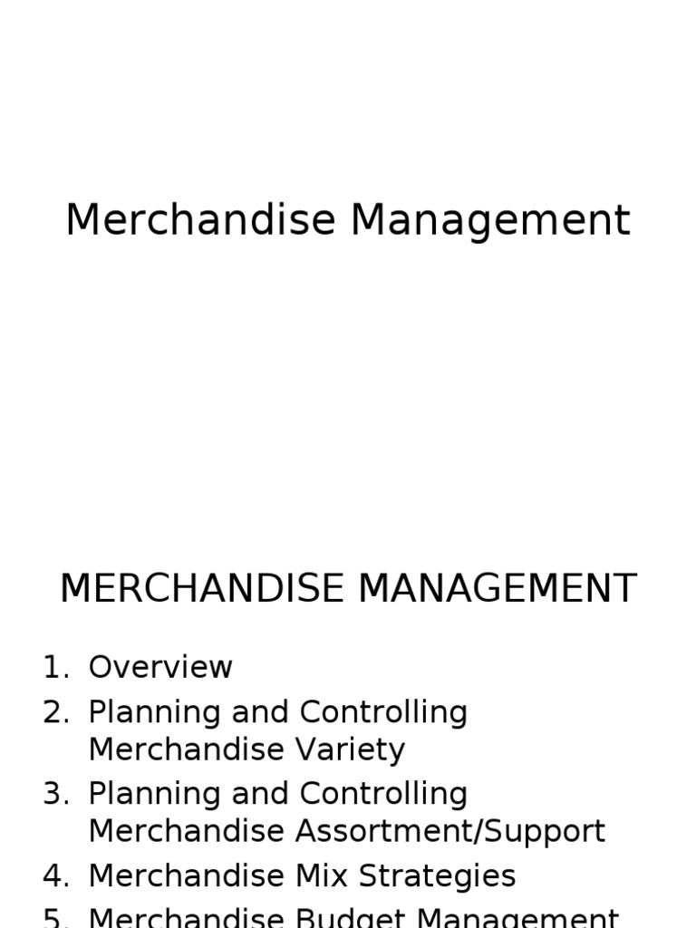 Retail Merchandise Management Strategies | PDF | Retail | Merchandising