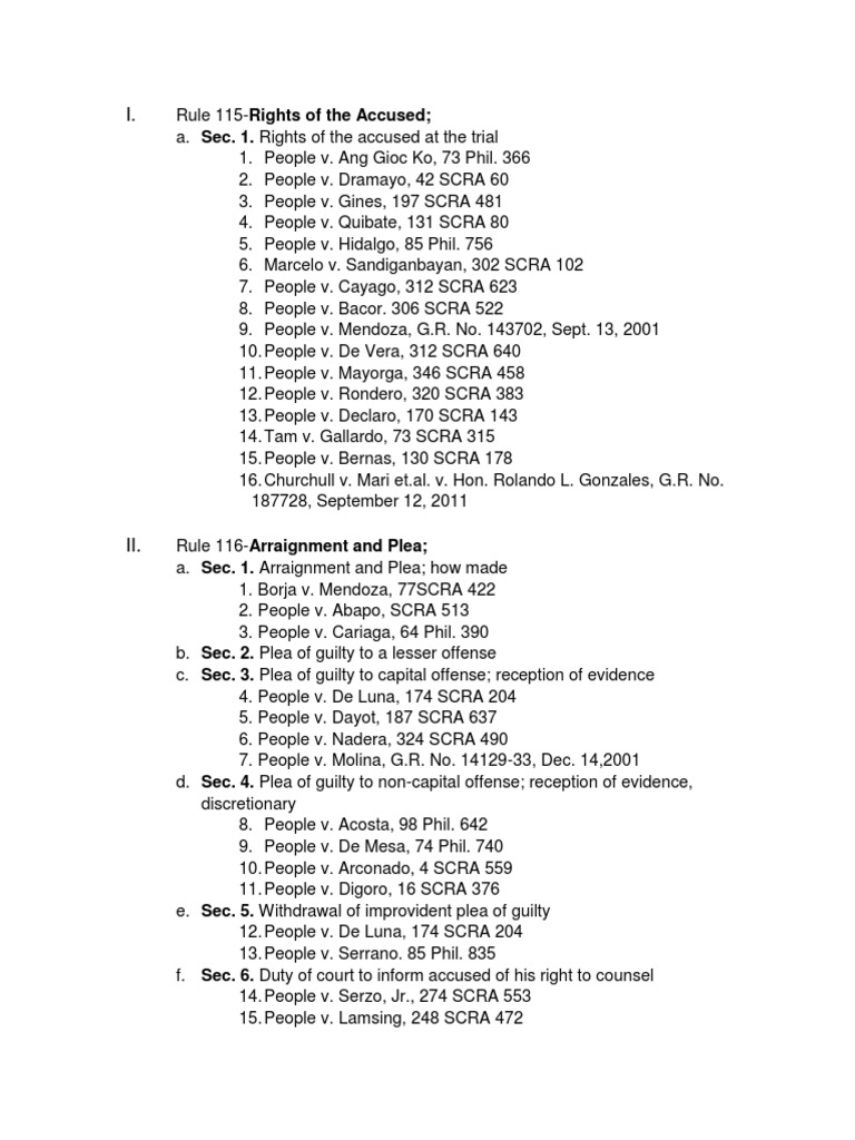 Overview of Rules 115-117 in Court | PDF | Plea | Arraignment
