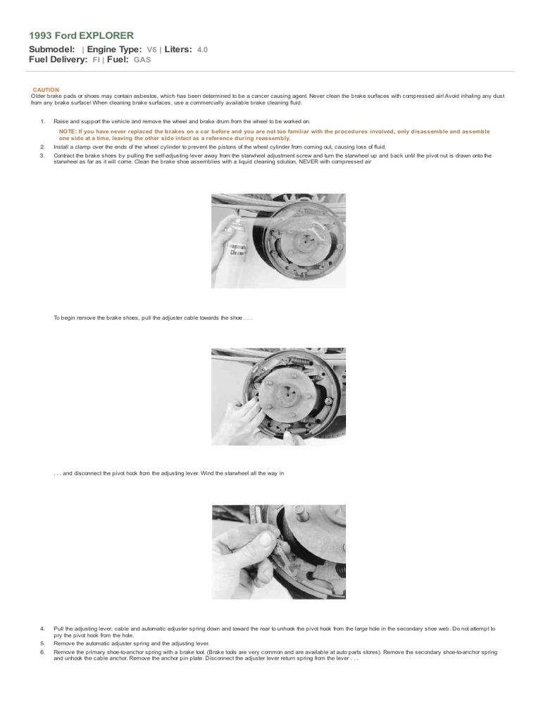 Brake Shoes Removal and Installation PDF PDF Brake Vehicles