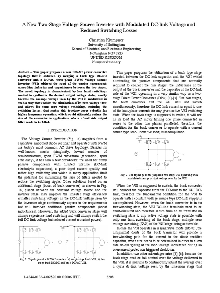 2stage VSI | PDF | Power Inverter | Direct Current