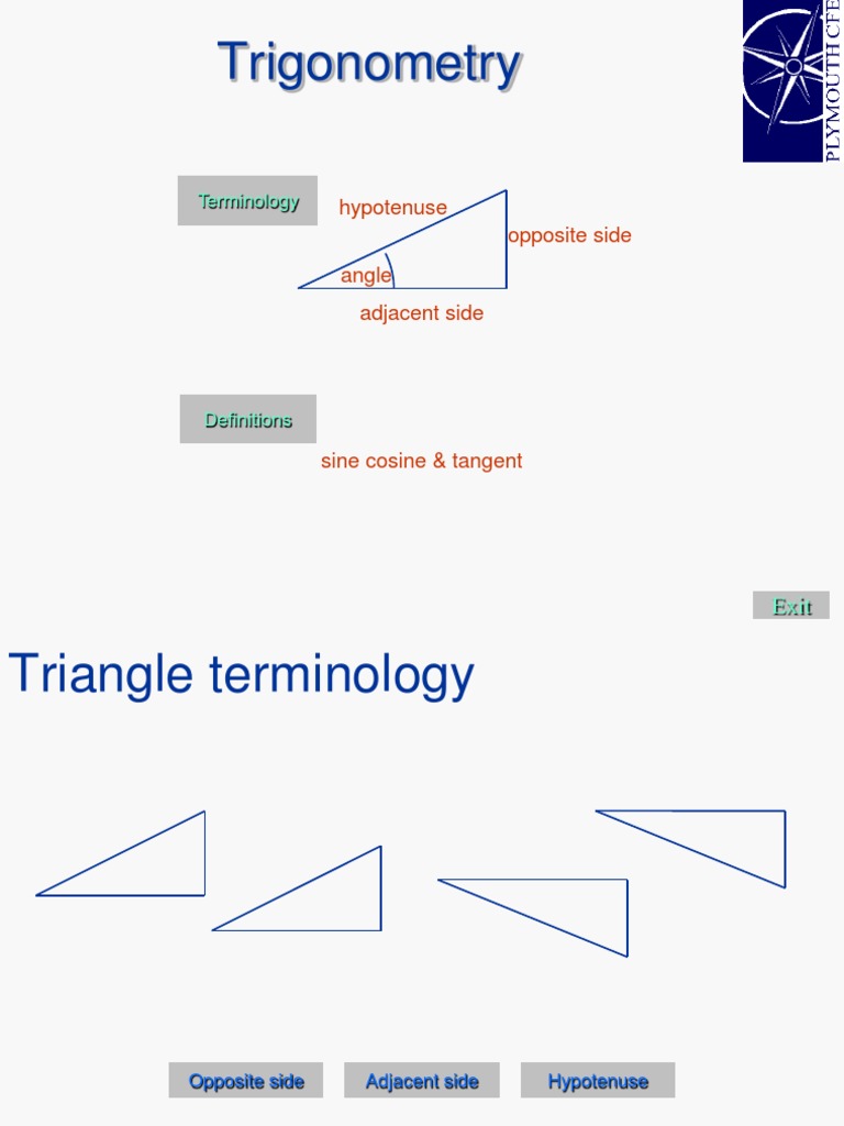 Trigonometry Terminology Guide | PDF